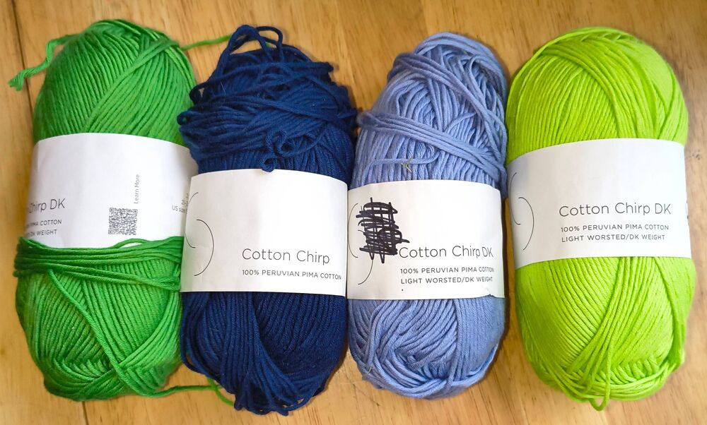 Purl Soho Cotton Chirp 100% Peruvian Pima Cotton Mixed Lot Blue Green Yarn Knitt